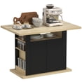 thumbnail image 1 of HOMCOM Kitchen Island, Modern Dining Table with Storage Cabinet, Black, 1 of 10