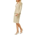 thumbnail image 4 of INSPIRE CHIC Women's 2 Piece Suit Skirt Set Business Formal Blazer and Pencil Skirt 2XL Beige, 4 of 4