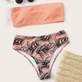 thumbnail image 6 of Ashirexll Swim Suits for Women 2024, Womens Bathing Suits, Fashion Split High Waist Printed Sexy Tube Bikini Swimsuit Beachwear Pink M, 6 of 8