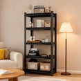 thumbnail image 2 of Book Shelf, 5-Tier Metal Bookshelves, Heavy Duty Steel Bookcases, Large Storage Capacity Adjustable Tall Industrial Bookshelf for Living Room, Bedroom and Library, Black (63''Hx20''Wx14''D), 2 of 9