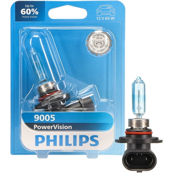 Philips PowerVision 9005 Halogen Headlight Bulb, 1 pack, Fits Select Vehicles