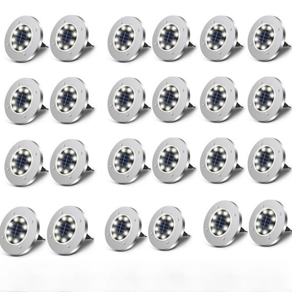 24PCS Solar Ground Lights - Outdoor Waterproof LED Path Lights, White Light for Courtyards & Lawns