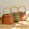 thumbnail image 3 of Handmade Bamboo Woven Vintage Style Tote Rattan Bag Eco-Friendly Lightweight Durable Womens Fashion Basket Bag for Daily Use, 3 of 5