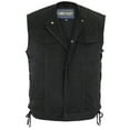 thumbnail image 2 of Daniel Smart Men’s Vest - Unique Black Denim without Collar Side Laces Motorcycle Vest for Men, 2 of 3