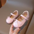 thumbnail image 2 of Girls Bow Decor Mary Jane Flat Shoes with Heart Buckle Scalloped Edge Soft Sole Dress Shoes Cute Princess Shoes, 2 of 7