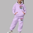thumbnail image 2 of XAOFW Kids 6 7 Outfits Girls Fashion Long Sleeve Hoodie Jogger Cute Number Printed Pullover Tracksuit Comfort Fashionable Casual Daily Wear Sets, 2 of 6