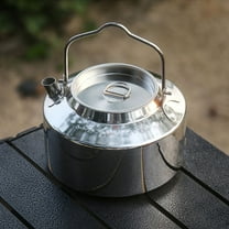 Outdoor Kettle | Stainless Steel Camping Kettle | Large Capacity Portable Tea Kettle for Open Fire | Compact Design for Hiking & Picnics | 14x14x16cm