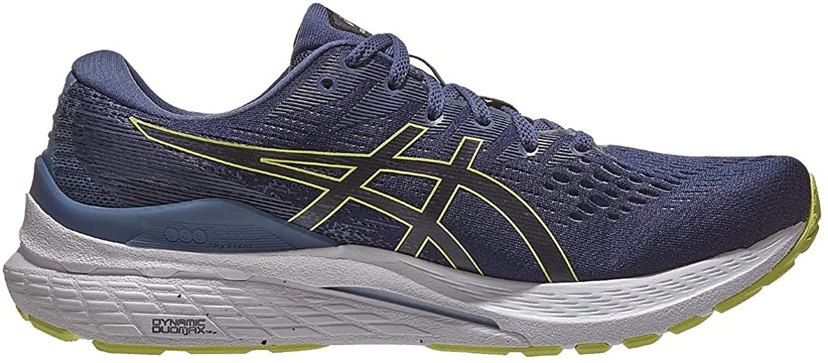 asics gel kayano 28 mens thunder blue glow yellow