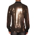 thumbnail image 3 of INSPIRE CHIC Men's Shirts Sequin Long Sleeve Button Down Sparkle Metallic Dress Shirts XL Champagne, 3 of 5