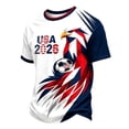 thumbnail image 2 of Womens Soccer Shirt USA Raglan Tops Short Sleeve Unisex Tee for Top Leisure Fan Casual Tops TeeL, 2 of 3