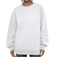 thumbnail image 2 of Lumtrix Oversized Sweatshirts for Women No Hood Crewneck Loose Fit Fleece Pullover Tops Fashion Fall Clothes 2026 White 2XL, 2 of 5