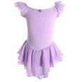 thumbnail image 4 of hengsof Girls Solid Color Dance Leotard Sweet Ruffle Sleeve Round Neck Mesh Skirt Ballet Practice Romper 3-15 Years, 4 of 7