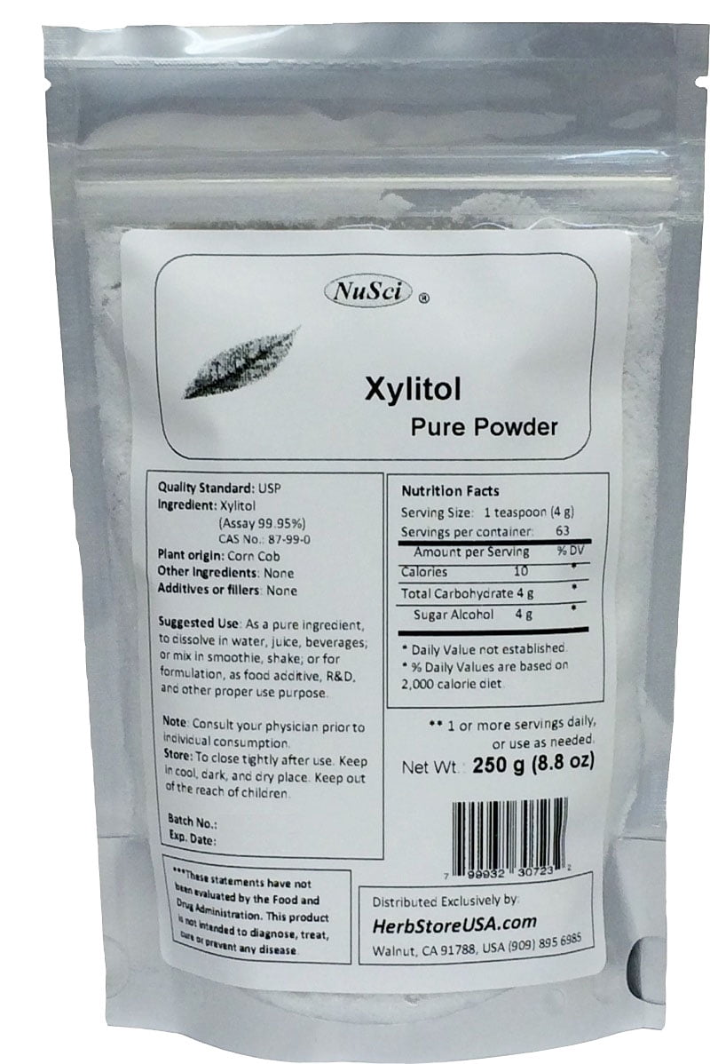 NuSci Xylitol Powder Pure Form an alternative to sugar 250 grams (8.8