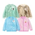 thumbnail image 7 of Disney Princess Girls Bomber Jackets Cinderella Sequin Zip Up Lightweight Sweatshirts Sizes 3-6, 7 of 7