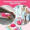 thumbnail image 6 of Topcobe 16" Kids Rolling Luggage with 2 Flashing Wheels and Telescoping Handle, Kids Carry on Luggage with Wheels, Pink, 6 of 8