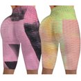 thumbnail image 3 of Gibobby Pantalones dama Tie-dye Running Biker Shorts Pantalones Leggings Mujeres Stretch Arrugado Yoga Fitness Yoga Pantalones(Rosa， XXL), 3 of 5