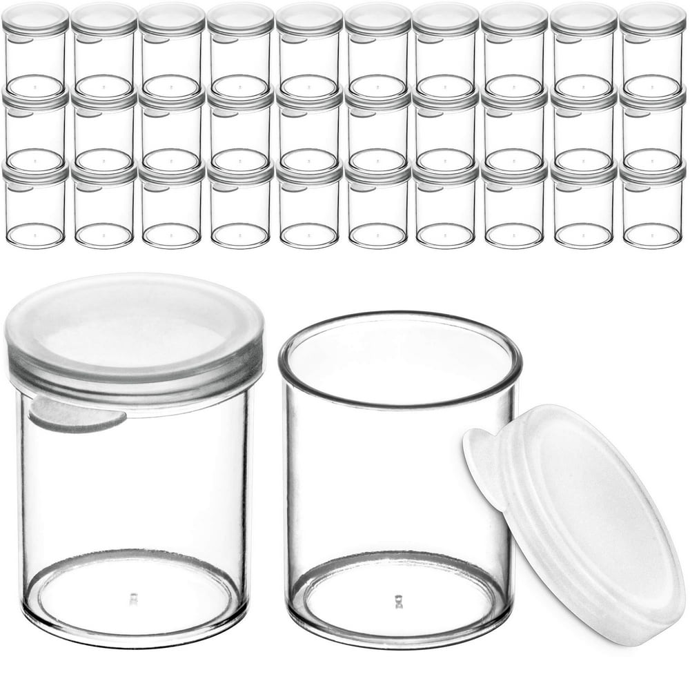 DecorRack 30 Plastic Mini Containers with Lids, 1oz, Craft Storage