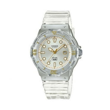 Casio POP Analog Resin Strap Silver Dial Translucent Quartz LRW-200HS-7EV 100M Women's Watch