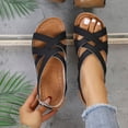 thumbnail image 6 of GERsome Low Wedge Heels Sandals for Women Open Toe Ankle Strap Platform Sandals for Travel Summer Beach, Size 5.5, 6 of 9