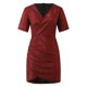 thumbnail image 4 of Vestido sexy de lentejuelas con cuello en V y manga corta para mujer - Color liso, corte ajustado, poliéster - Elegante vestido de fiesta para veladas, bodas y salidas nocturnas, 4 of 5