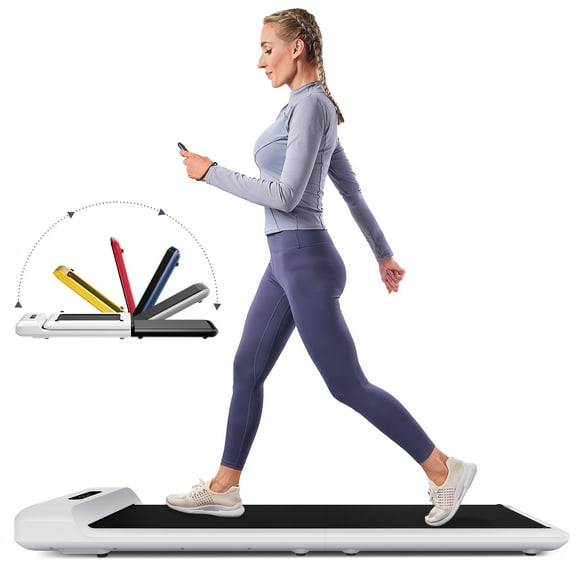 WalkingPad C2 Under Desk Portable Treadmill Double Folding for Storage with Smart Walk Sensors in White, 1HP Power Max Speed 3.7 MPH