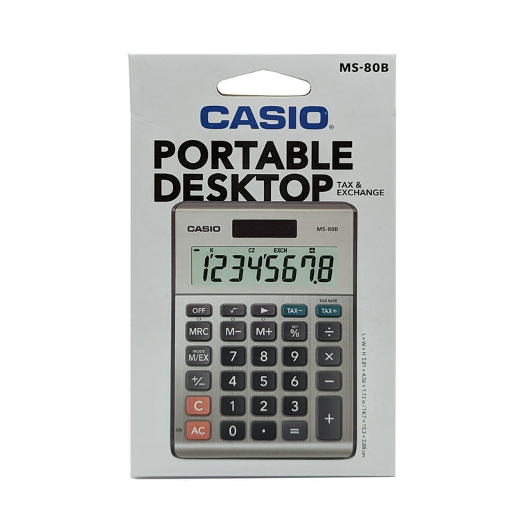 Casio MS-80B Digit Desktop Calculator in Blue