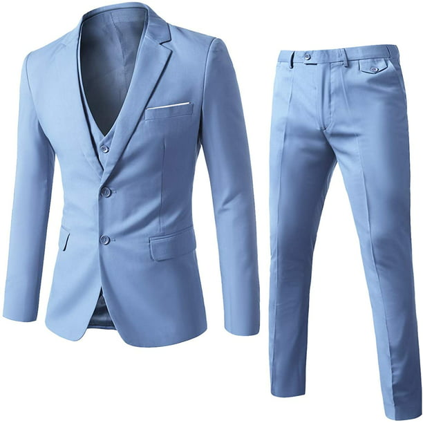 WEEN CHARM Mens 3 Piece Suits Slim Fit Two Button Suit for Wedding ...
