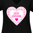 thumbnail image 4 of Inktastic Great Grandma Pink Valentine Hearts Women's Plus Size V-Neck T-Shirt, 4 of 5