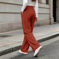 thumbnail image 5 of DJDLJWCJ Business Pants for Women Straight Leg High Waist Work Trousers Solid Color Stretchy Suit Pants Watermelon Red Size M, 5 of 7