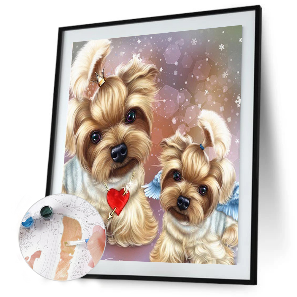 mojoyce diy digital oil paint by numbers dog color drawing modern canvas art l280 walmart com