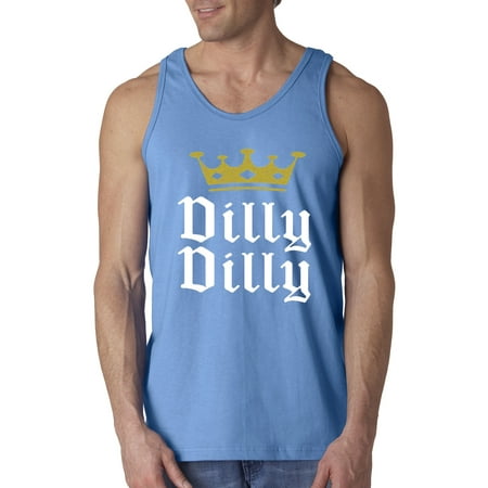 New Way 831 - Men's Tank-Top Dilly Gold Crown Beer Funny Humor Small Carolina Blue