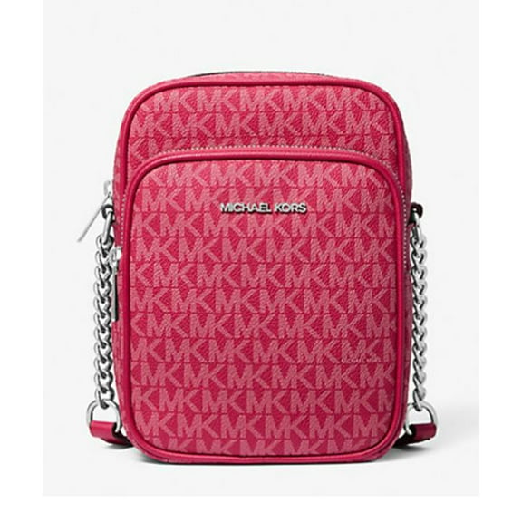 Michael Kors Women's Jet Set Travel Medium Signature Logo Crossbody Bag (Dark Raspberry) 35R4STVC6V-984