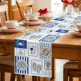 thumbnail image 5 of Summer Ocean Table Runner 72 Inches, Nautical Coastal Fish Food Wine Crab Navy Blue Bed Runner Dresser Scarves Tabletop for Indoor Outdoor Parties/Ceremony/Banquet, 14" x 72", 5 of 9