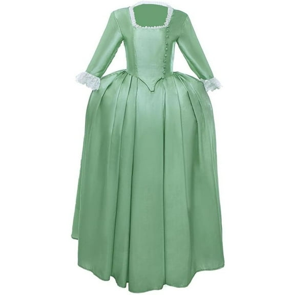 Schuyler Sisters Inspired Colonial Dress - Hamilton Musical Style Green Gown