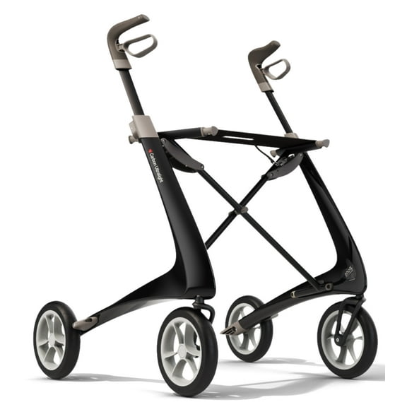 byACRE Carbon Ultralight Comfort Walker Rollator, 18.5In Seat Width, Black Frame, 285-lb Capacity, Carbon Fiber