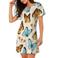 thumbnail image 2 of Naloa Butterflies Print Women Nightgowns,Womens Loungewear,Short Sleeve Sleepwear,Comfy Ladies Nightdress, 2 of 6