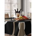 thumbnail image 6 of Black Brown Table Cloth, White Circle Modern Minimalist Geometric Waterproof Tablecloth for Rectangle Tables, Reusable Washable Fabric Table Cover for Restaurant Kitchen Dining Tables 60"x102", 6 of 6