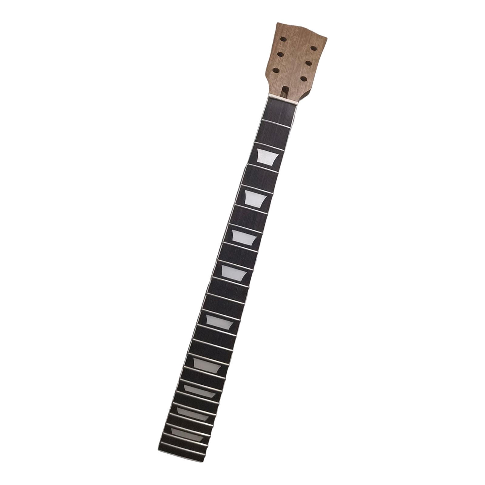 LeeQinersw Unfinished Electric Guitar Neck DIY for LP Guitars Parts Replace 22 Frets, Tilted Fret Ends and Rolled of Guitar Neck Give smooth
