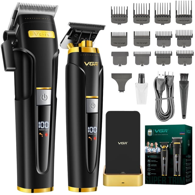 Máquina cortapelo VGR V-694S2 inalámbrica, 440 min, pantalla LED