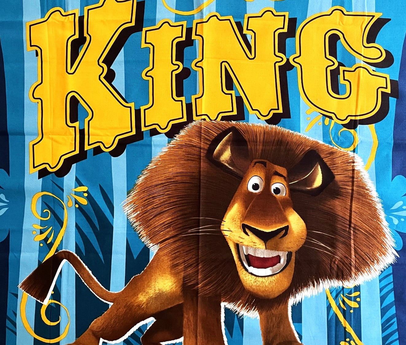 1 Panel - Madagascar Alex the Lion King of the Circus Cotton Fabric Panel (Great for Quilting, Sewing, Craft Projects, Wall Hangings, and More) 35" X 44"