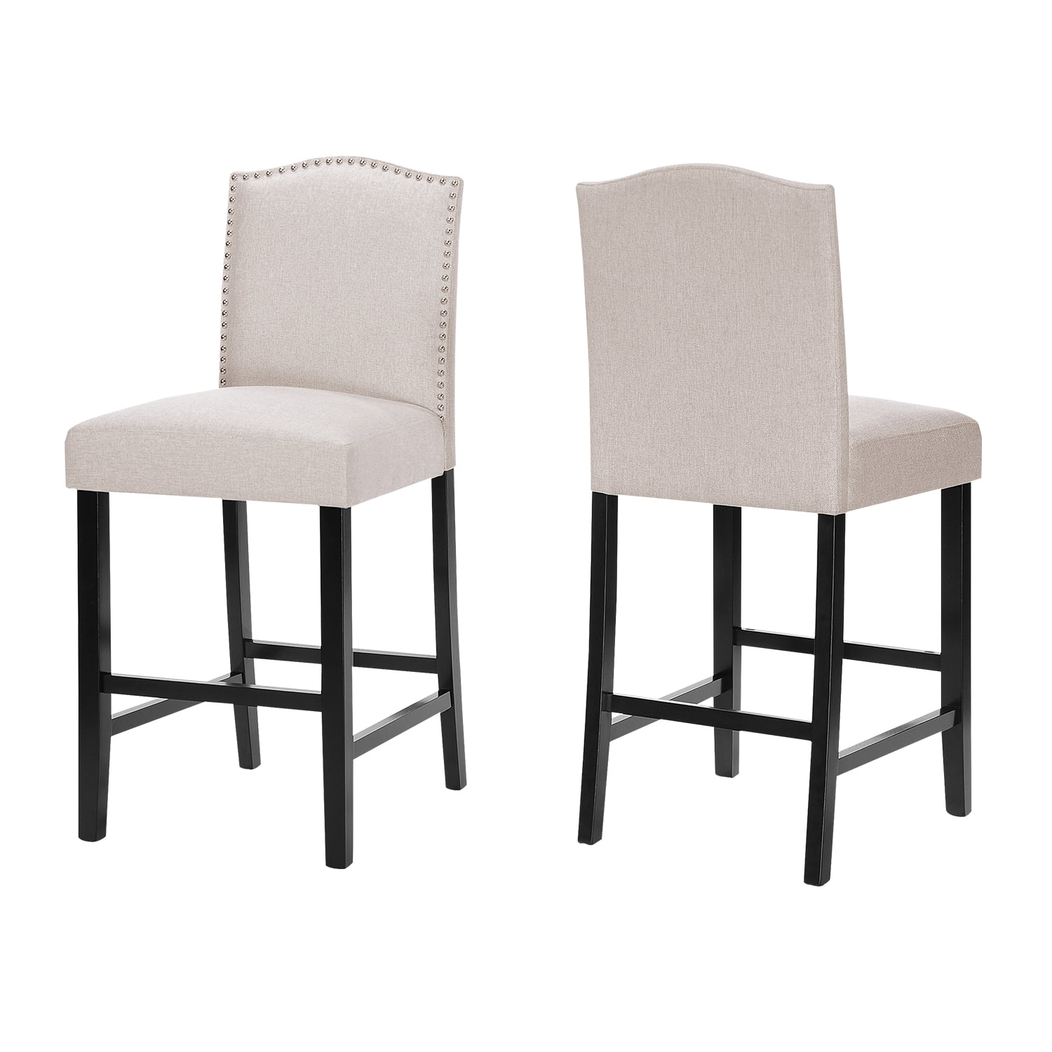 Kadyn Counter Height Fabric Upholstered Chairs with Nailhead, Bar Counter Chairs for Bedroom, Bar Stools 2-pcs Set, Wheat Kadyn Counter Height Fabric Upholstered Chairs with Nailhead, Bar Counter Chairs for Bedroom, Bar Stools 2-pcs Set, Wheat