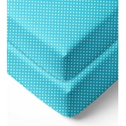 Bacati - MixNMatch Pin Dots Crib/Toddler Bed Sheets 100% Cotton Percale, Turquoise, 2-Pack