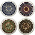 thumbnail image 3 of Inusitus Set of 4 Round Coasters - Rug Table Drink Holders - Oriental Design Fabric Elegant Carpets (Set-1), 3 of 6