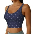 thumbnail image 2 of Balery Anchors Heart Blue Sujetadores deportivos con espalda cruzada para mujer, acolchados, sin costuras, de alto impacto, ideales para yoga, gimnasio, entrenamiento y fitness.-Large, 2 of 8