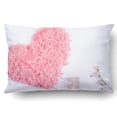 thumbnail image 1 of RYLABLUE Decorative Pink Heart Small Box With A Gift And Ribbon Flowers On White Top View Pillowcase Pillow Cushion Cover 20x30 inch, 1 of 1