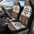thumbnail image 2 of Renewold Car Seat Covers Set 2 PCS Universal Soft Car Seat Protection Auto Interior Accessories Decor for Men Women, Southwest American Tribal Dark Brown, 2 of 7