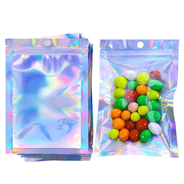 Bolsas Mylar COQOFA Holograficas Resellables 3x4 Pulgadas 200 Unidades