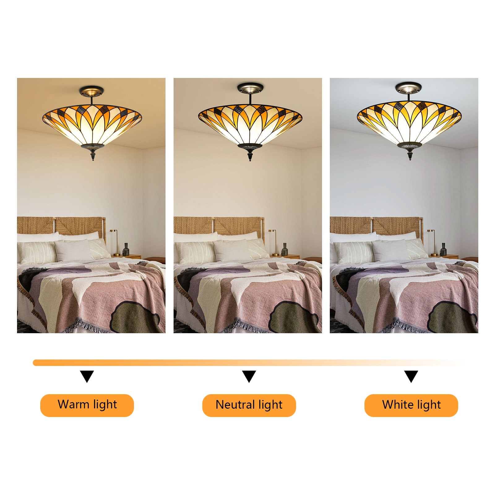 Ceiling Light Fixture, Flush Mount Ceiling Light Conical Ceiling Lamp for Indoor