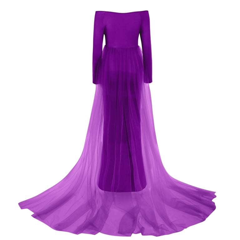 purple mermaid maternity dress purple mermaid maternity dress Cheaper Price V Neck Long Sleeves Strech Material Mermaid Maternity Dress YW220916
