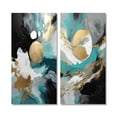 thumbnail image 2 of Designart "Full Moon Delight Gold & Turquoise Abstraction VI" Abstract Painting Wall Art Set Of 2 - Modern Blue Gallery Set For Office Decor, 2 of 6